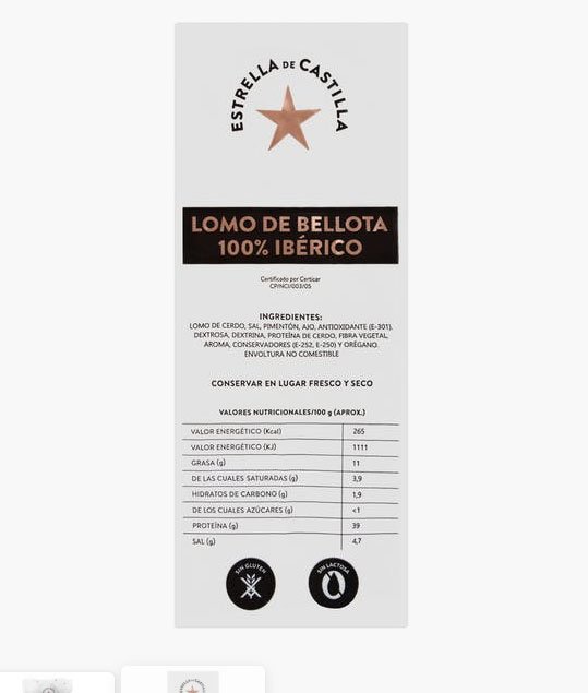 Llom de gla 100% ibèric Estrella de Castella a la venda a Mercadona