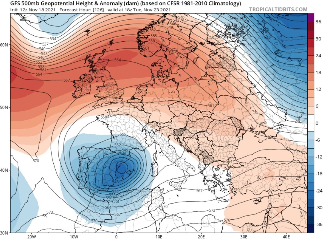 Previsto el martes, 23 noviembre 2021 / Météo Pyrénées Twitter