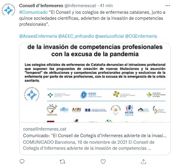 TUIT consejo enfermeras catalunya