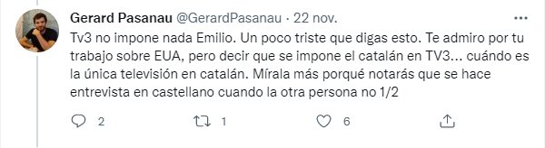 criticas a Emilio Doménech catalán Twitter