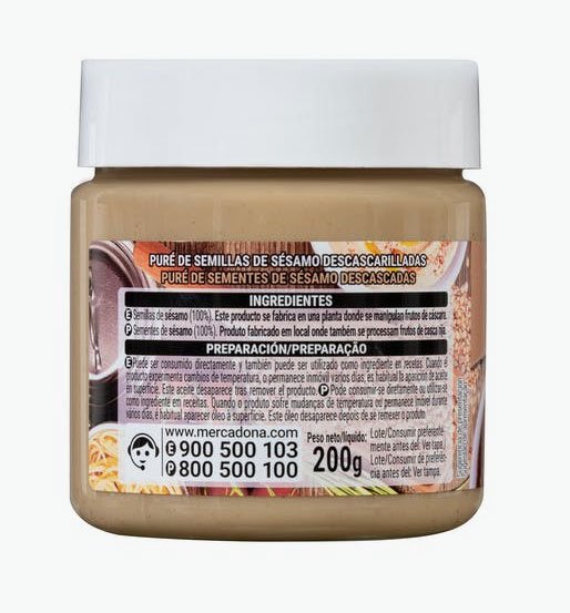Pasta de sésamoTahini d'Hacendado a la venda en Mercadona1