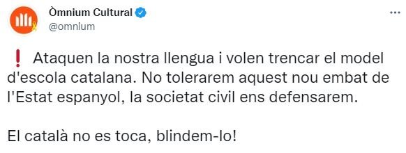 TUIT Omnium Cultural Imposicion castellano