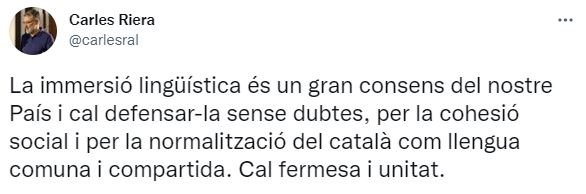 TUIT Carles Riera Imposición castellano