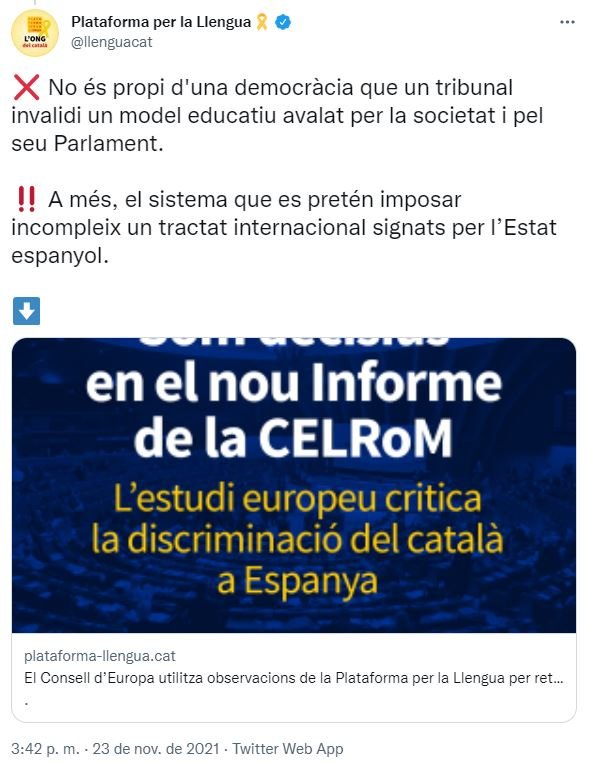 TUIT Plataforma Llengua Imposición castellano 2