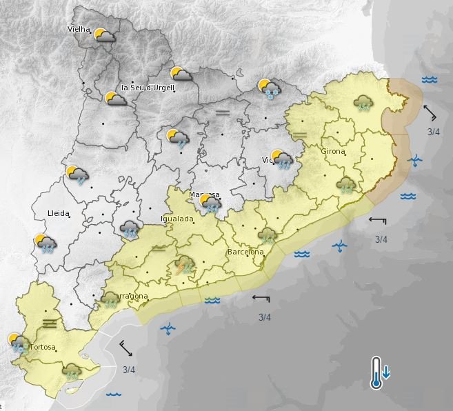 Predicción Meteocat 24 noviembre Predicción Meteocat 24 noviembre