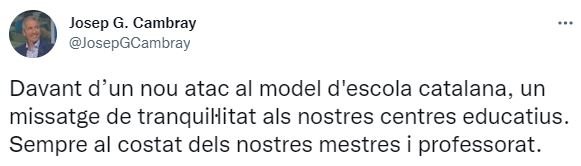 TUIT Josep G Cambray Imposicion castellano