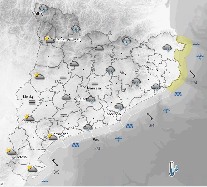 Predicción 25 noviembre meteocat