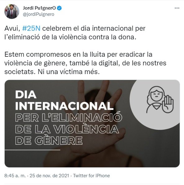 puigneró tuit 25N puigneró tuit 25N