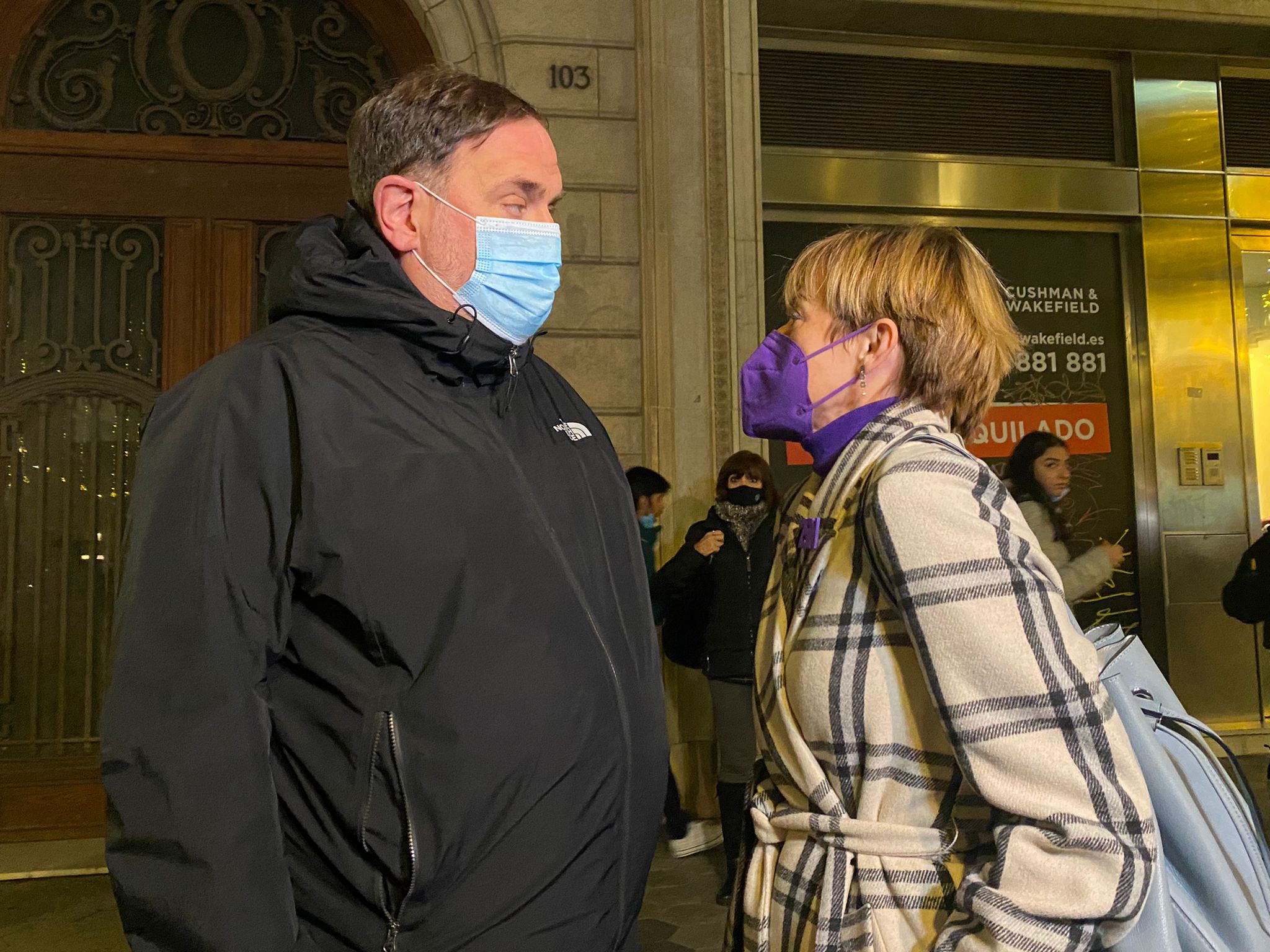 oriol junqueras carme forcadell erc manifestación barcelona dia eliminación violencia contra mujeres - carme rocamora