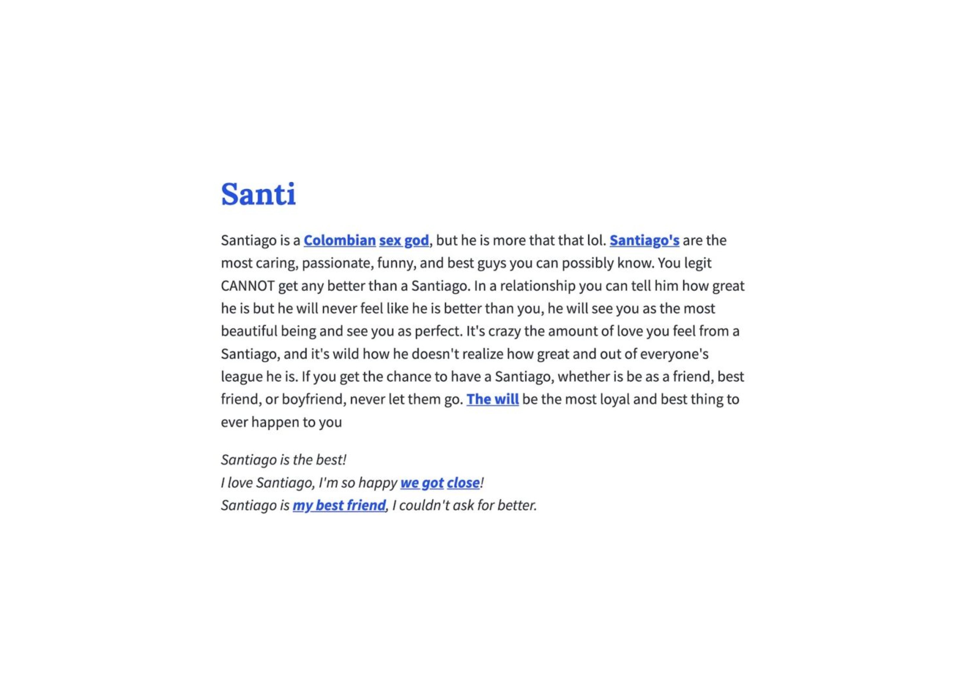 Santi Urban Dictionary