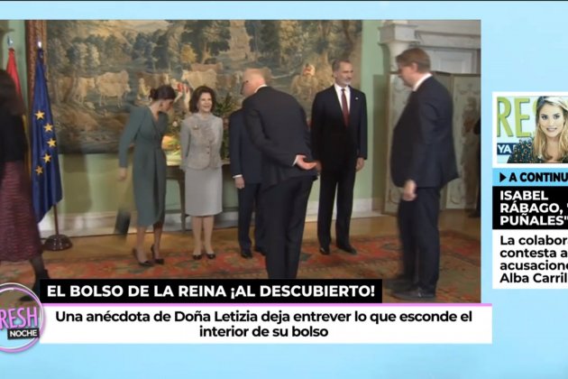 Letizia se le cae el bolso Telecinco