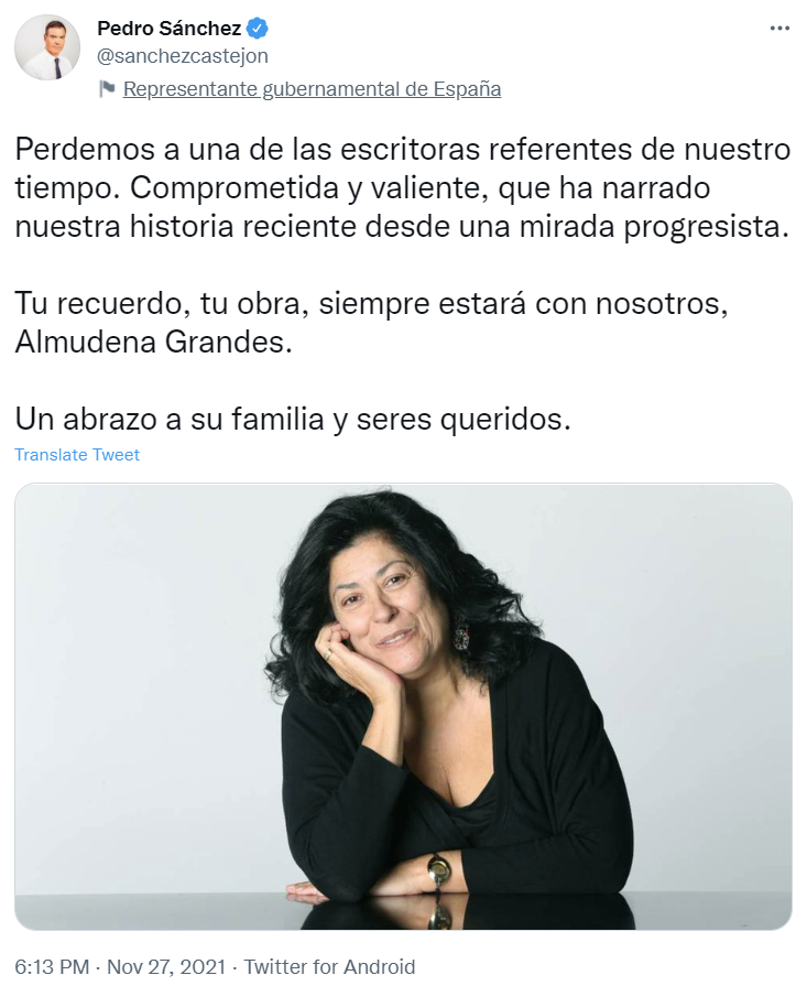 TUIT sanchez muerte almudena grande