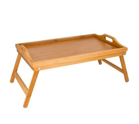 Mesa de bambu con bandeja plegable a la venta en la web de Carrefour4