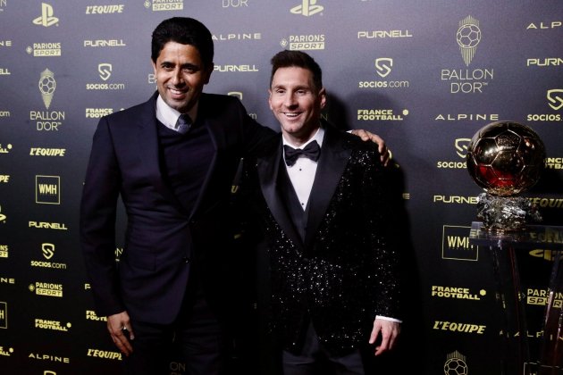 Nasser Al Khelaifi Leo Messi Balon Oro Foto PSG