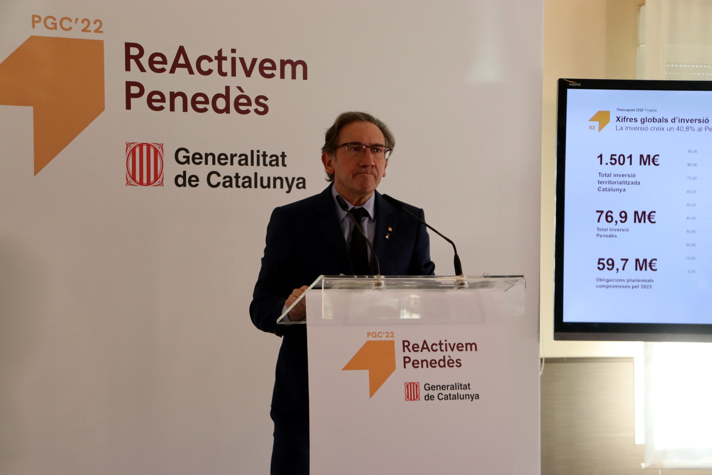 El Govern prevé invertir 76,9 millones en la vegueria del Penedès en 2022