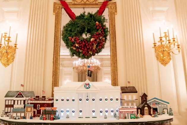 Decoración navideña de la Casa Blanca/ EFE