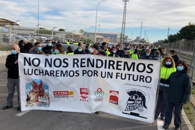 treballadors nissan manifesten miercoles zona franca barcelona / europa press