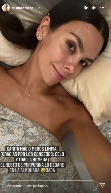 cristina pedroche cara limpia cama