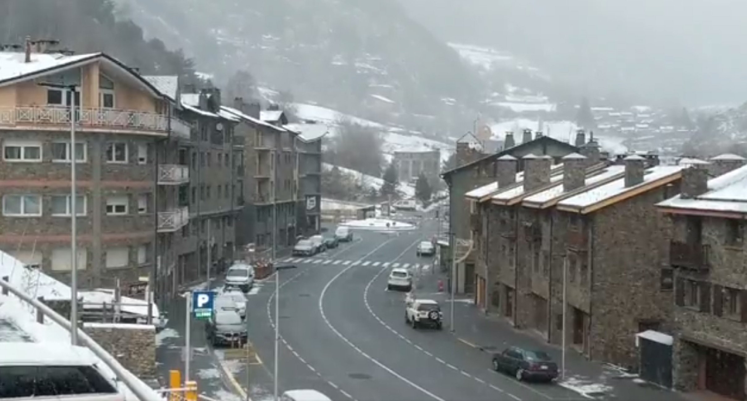 Nevada en la Cortinada, en Ordino, en el Principado de Andorra / Foto: @VisualMeteo Twitter