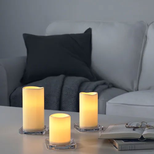 Espelmes|Veles Godafton amb llums LED a la venda en Ikea2