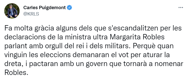 Carles Puigdemont TUIT