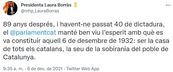 TUIT Laura Borràs TUIT Laura Borràs