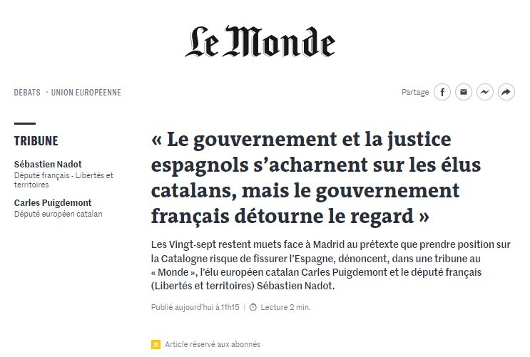 le monde puigdemont 