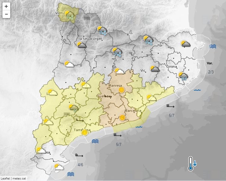 Predicción 8 diciembre Meteocat