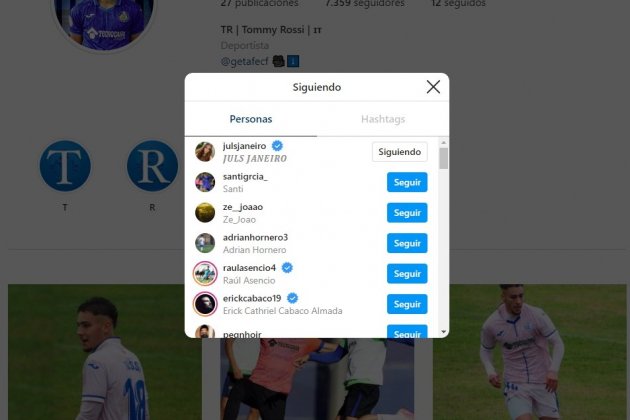 Cuenta instagram Tommy Rossi novio Julia Janeiro Instagram