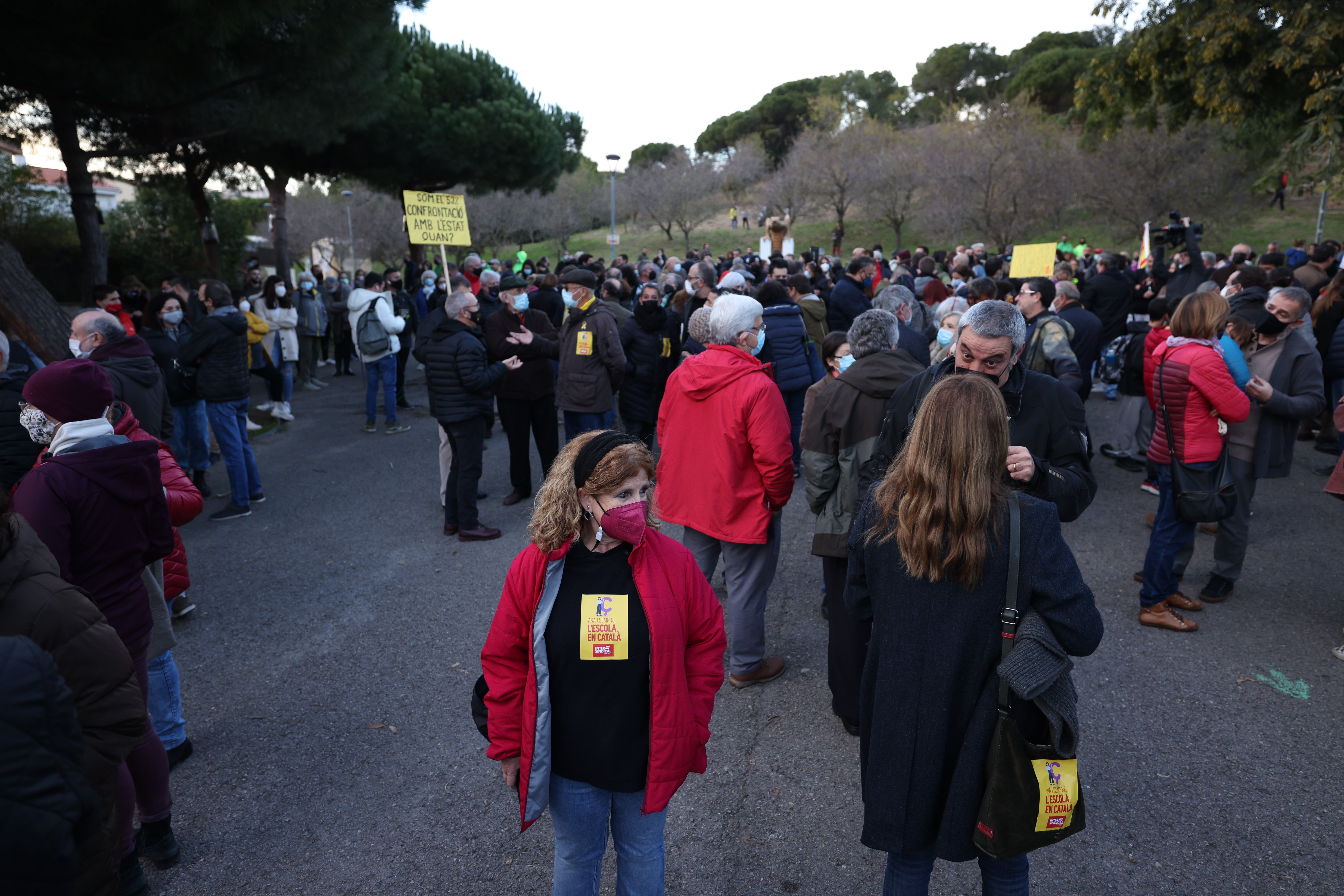Manifestacion concentracion Escuela Turo del Drac canet de mar en catala 25% castellano lengua - Sergi Alcazar