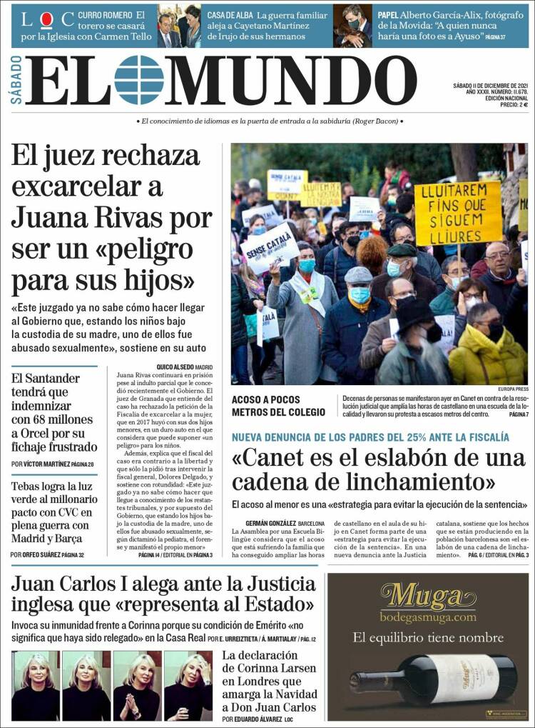 portada el mundo 11 diciembre 2021 portada el mundo 11 diciembre 2021