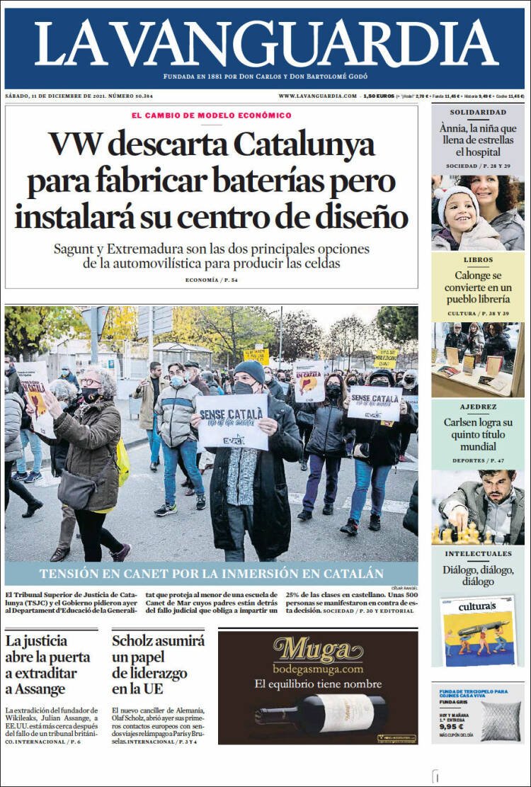 portada la vanguardia 11 diciembre 2021 portada la vanguardia 11 diciembre 2021