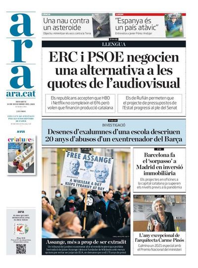 portada diari ara 11 diciembre 2021 portada diari ara 11 diciembre 2021