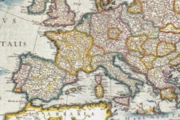 Mapa de Europa (1645), obra del cartograf neerlandés Jan Blaeu. Fuente Biblioteca Digital Hispánica