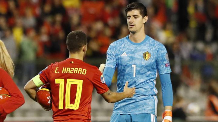 Eden Hazard y Thibaut Courtois/ Agencia