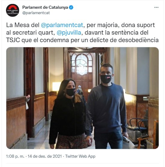 TUIT parlament sentencia pau juvillà