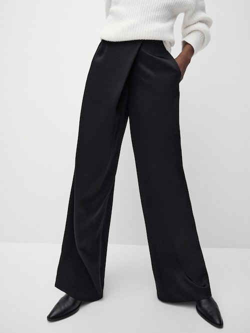 Pantalón cruzado satinado