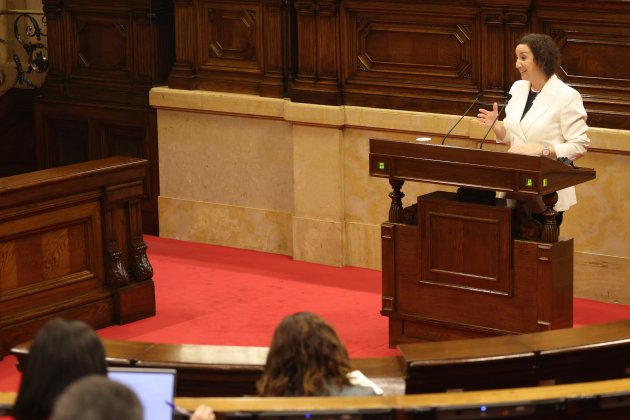 Alicia Romero, PSOE debate presupuesto Parlamento, atril - Sergi Alcàzar