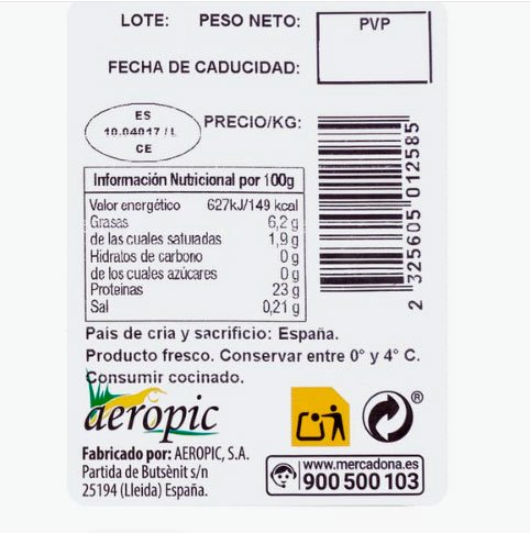 Faisan entero para Nochebuena y Nochevieja a la venta en Mercadona