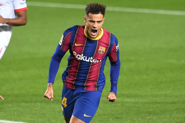 philippe coutinho celebra gol fc barcelona europa press