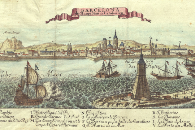 Grabado de Barcelona (1740). Fuente Cartoteca de Catalunya