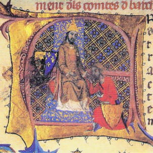 Proclamen Berà com a primer comte carolingi de Barcelona. Miniatura medieval de Carlemany i Berà / Font: Arxiu ElNacional