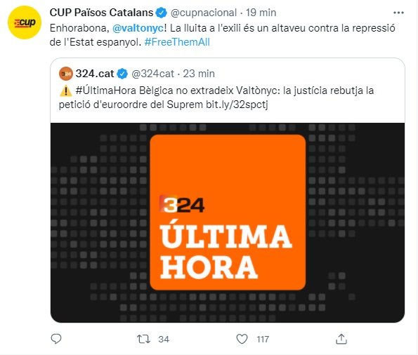 TUIT CUP Valtonyc extradicio