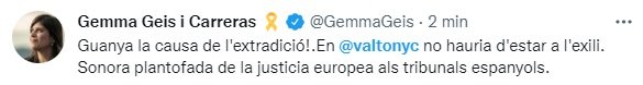 TUIT Gemma Geis extradicio