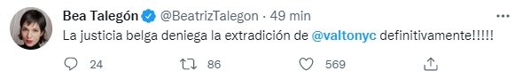 TUIT bea talegón Valtònyc extradicio