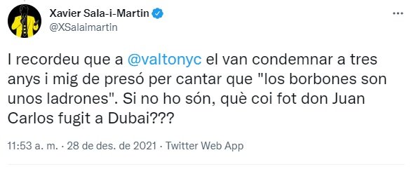 TUIT Sala i Martí extradicio valtonyc 2