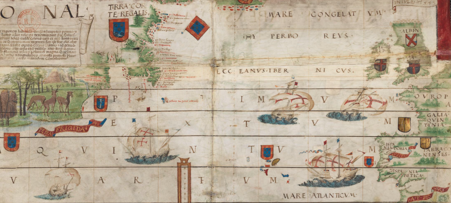Fragment de la carta naval de Miller (1505). Font Bibliothèque Nationale de France Fragment de la carta naval de Miller (1505). Font Bibliothèque Nationale de France