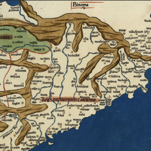 Mapa modern del quadrant nord oriental peninsular (segle XV) / Font: Cartoteca de Catalunya