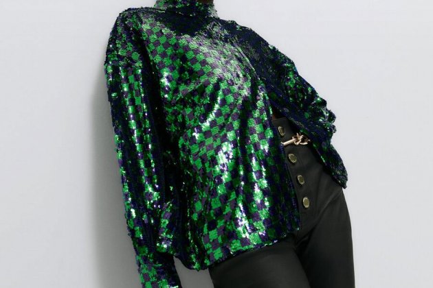Sobrecamisa de cuadros y lentejuelas2