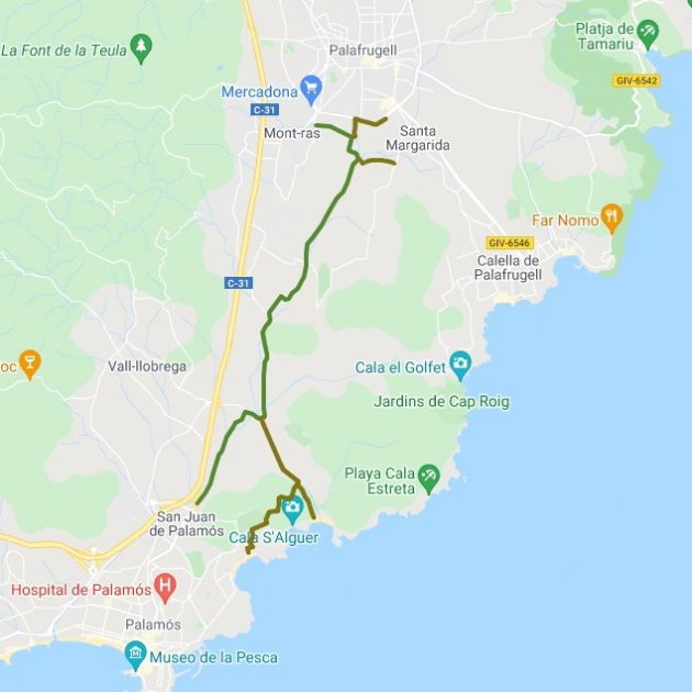 Vía Verde Palamós Palafrugell Google